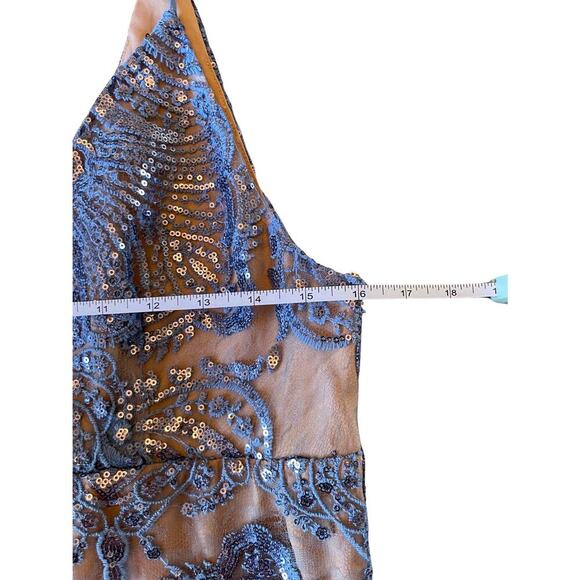Free People New with Tags Night Shimmer Sequin Lace Mini Dress Size 12 0606O - Picture 8 of 11